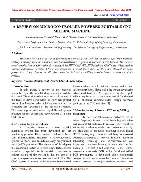 cnc milling research paper